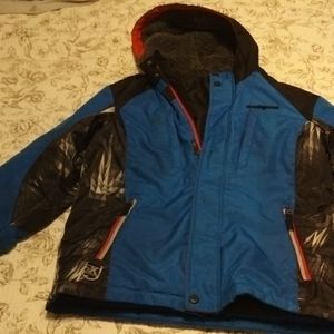 Arctic Zeroxposur winter jacket coat ski blue black hooded size 10 12